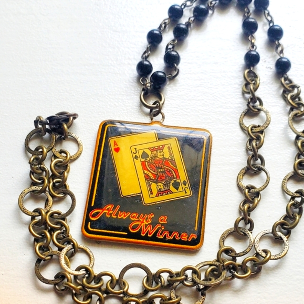 Handmade Vintage Key Fob Necklace